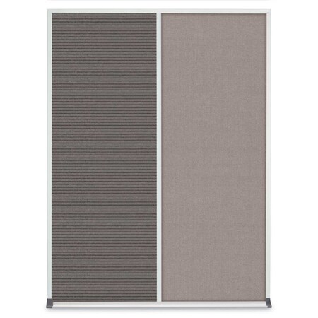 United Visual Products Double Door Radius Corkboard, 48"X36", B UV8003-BRONZE-MEDGRY